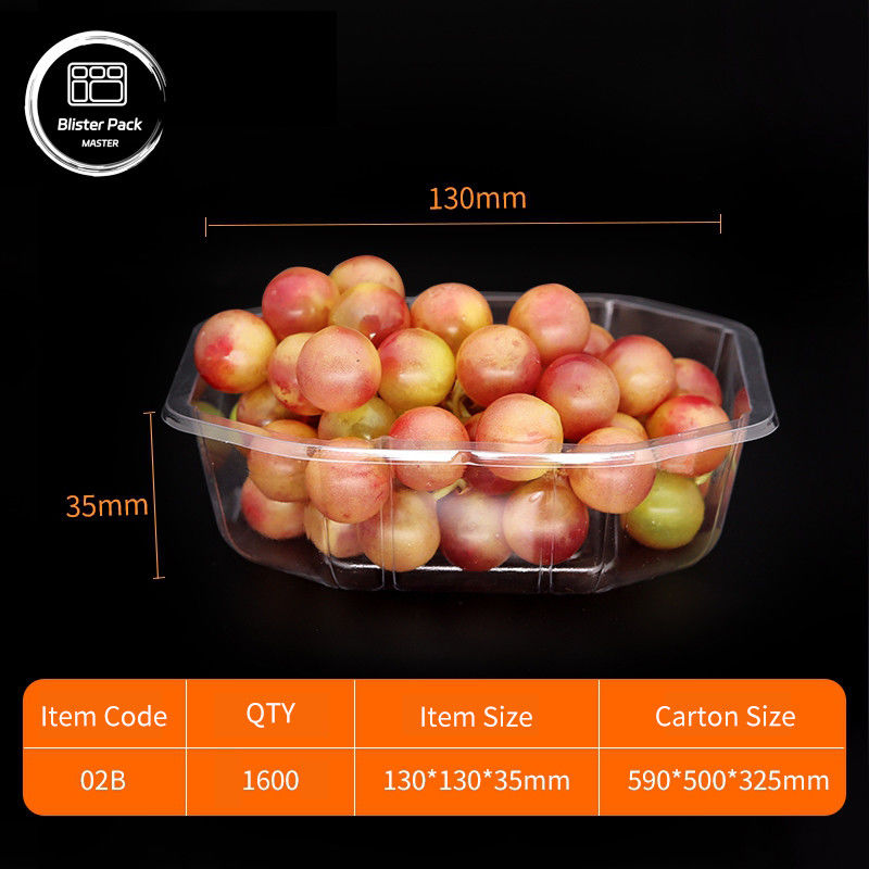 Các hộp nhựa dùng một lần với nắp cho bao bì Litchi & nho