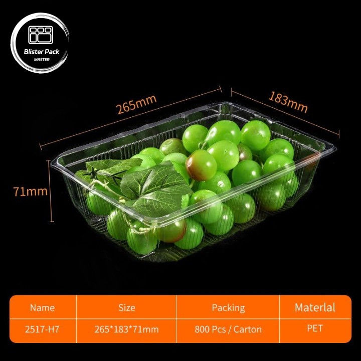 Các hộp nhựa dùng một lần với nắp cho bao bì Litchi & nho