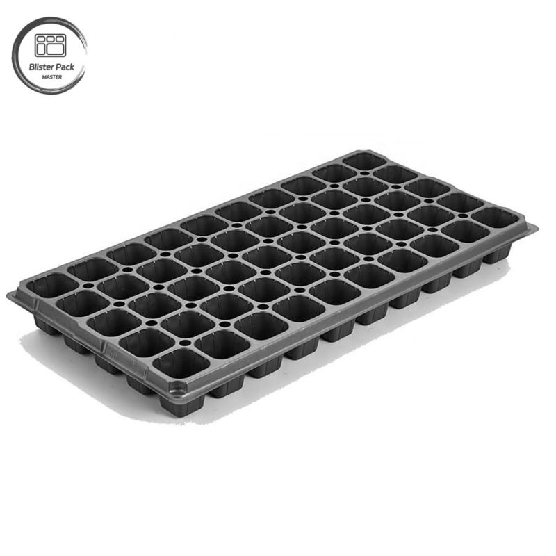 Thẻ trồng hạt nhựa màu đen bền cho nhà kính Vật liệu tái chế 50 Cell Seeder 3.8cm lỗ sâu