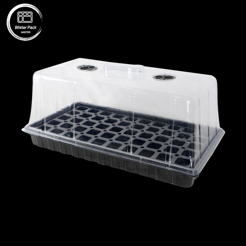 Thẻ trồng hạt nhựa màu đen bền cho nhà kính Vật liệu tái chế 50 Cell Seeder 3.8cm lỗ sâu
