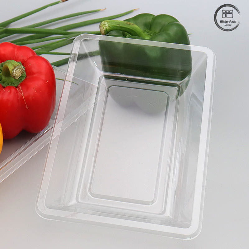 Thẻ bán kính dùng một lần trái cây và rau quả bao bì nhựa đáy phẳng cho các sản phẩm tươi