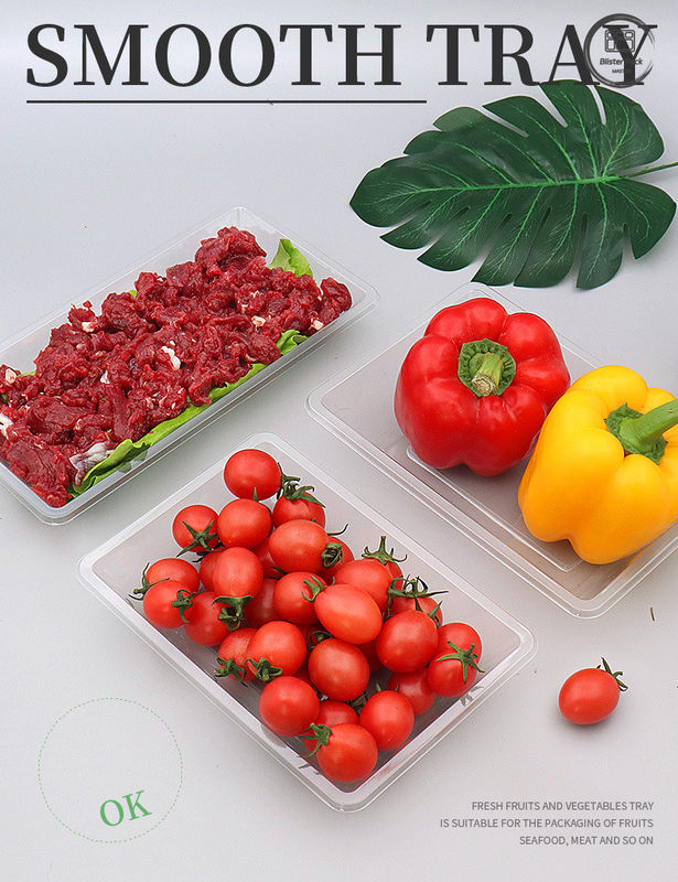 Thẻ bán kính dùng một lần trái cây và rau quả bao bì nhựa đáy phẳng cho các sản phẩm tươi