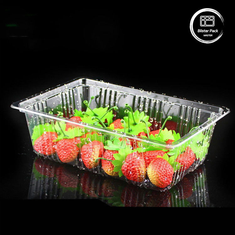 100% PLA Biodegradable Clamshell Containers Compostable Clear Hinged Boxes cho trái cây và rau quả