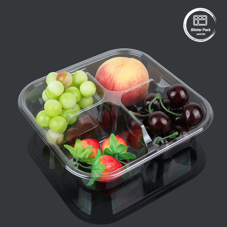 100% PLA Biodegradable Clamshell Containers Compostable Clear Hinged Boxes cho trái cây và rau quả
