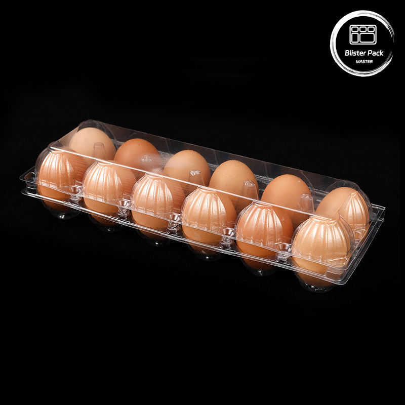 Lỗ hút bụi hình thành 12-slot bền PET trứng Blister Tray Một lần sử dụng nhựa lưới Tray với nắp
