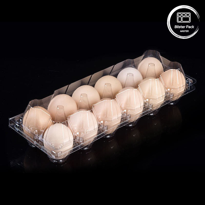Lỗ hút bụi hình thành 12-slot bền PET trứng Blister Tray Một lần sử dụng nhựa lưới Tray với nắp