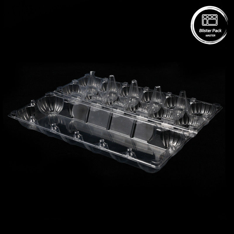 Lỗ hút bụi hình thành 12-slot bền PET trứng Blister Tray Một lần sử dụng nhựa lưới Tray với nắp