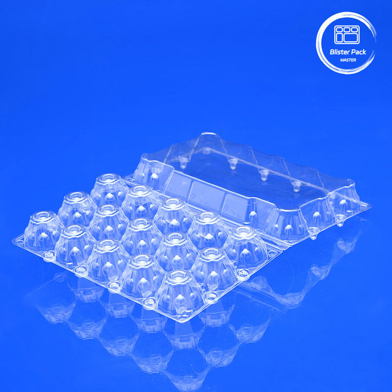 15 khe cắm Đơn giản dùng một lần Plastic Tray Blister trứng tùy chỉnh thiết kế 0.25mm ~ 1.0mm Độ dày