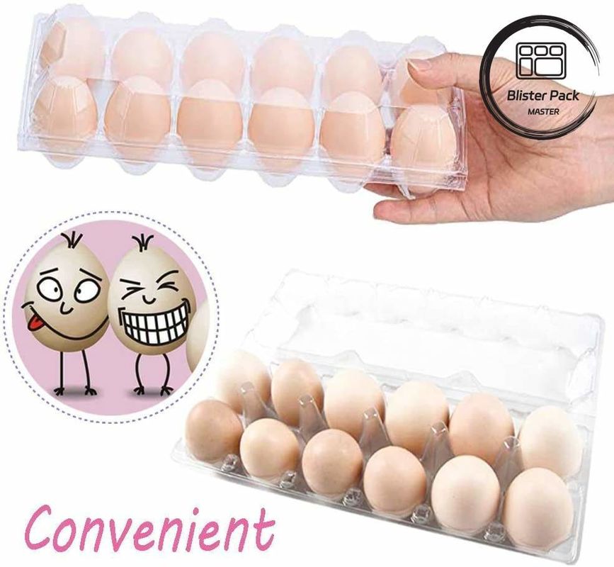 12 lỗ nhựa Transparent bền trứng Blister Tray Cartons cho bao bì an toàn