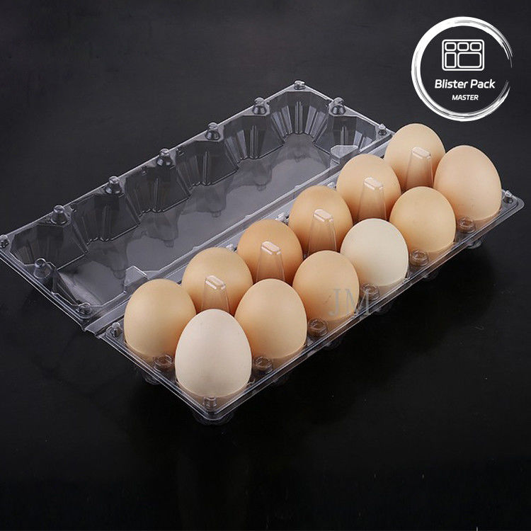 12 lỗ nhựa Transparent bền trứng Blister Tray Cartons cho bao bì an toàn