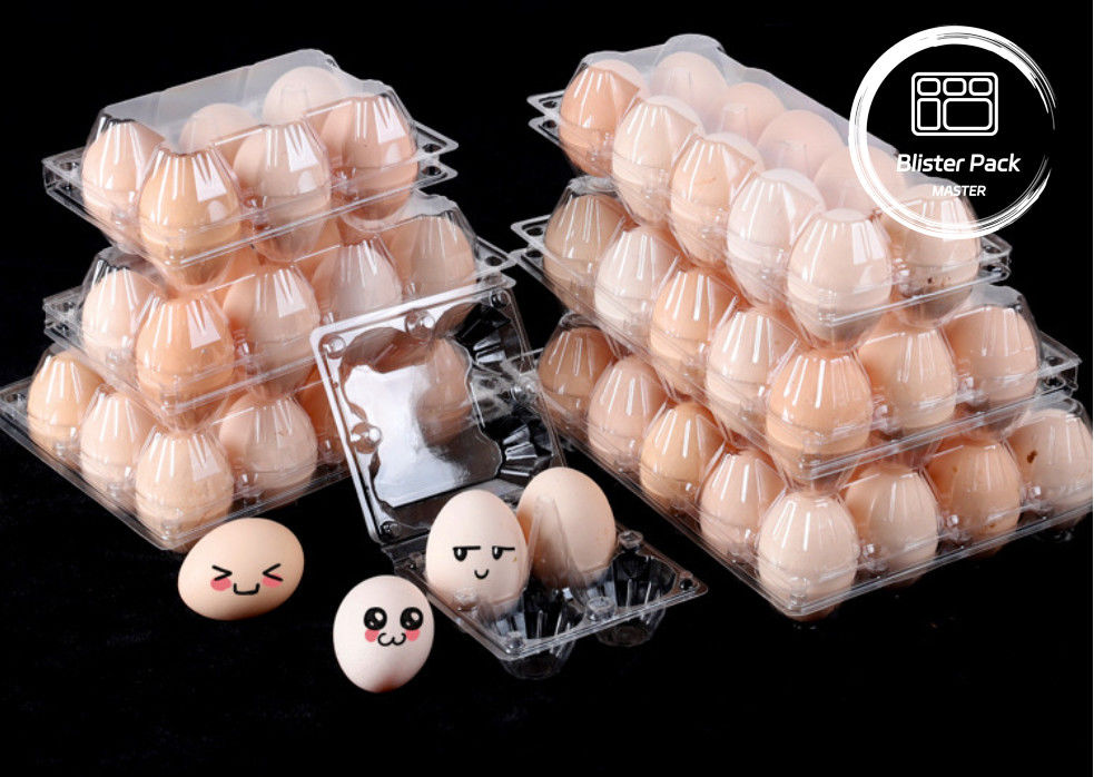 12 lỗ nhựa Transparent bền trứng Blister Tray Cartons cho bao bì an toàn