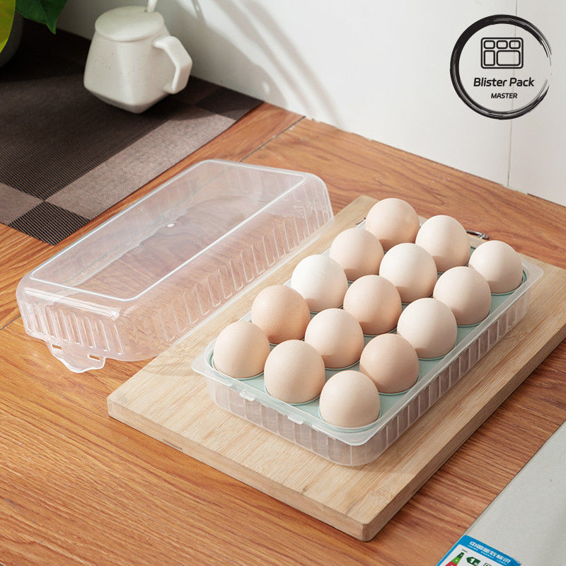 Chất chứa trứng bằng nhựa trong suốt có thể xếp chồng lên nhau với nắp 10/15 lưới tủ lạnh thùng chứa nhựa an toàn cho nhà bếp
