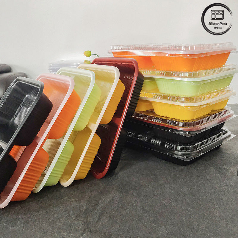 Tương thích với môi trường 3 khoang Bento Box dùng một lần PP nhựa lò vi sóng và tủ lạnh