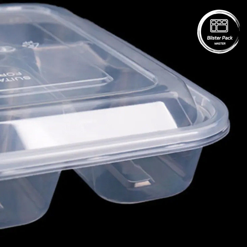 Hỗn hợp thực phẩm bằng nhựa trong suốt 6 khoang hộp bento dùng một lần cho khách sạn và sự kiện