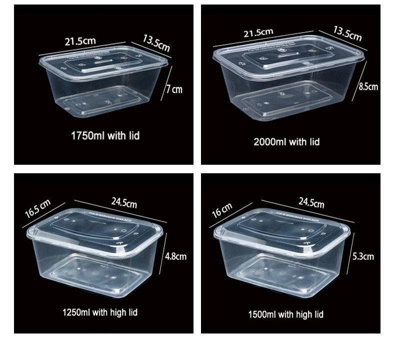 Hỗn hợp thực phẩm bằng nhựa trong suốt 6 khoang hộp bento dùng một lần cho khách sạn và sự kiện