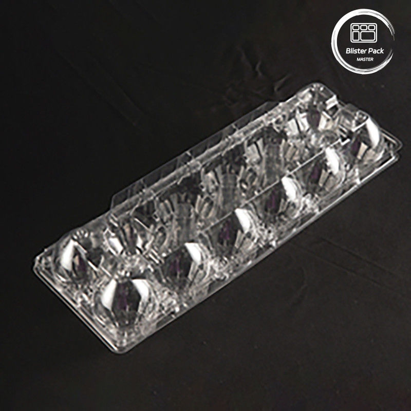 12 Cell Transparent PET Egg Tray Logo tùy chỉnh Thùng chứa trứng nhựa để lưu trữ