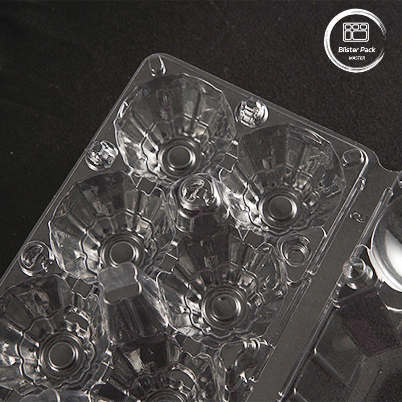 12 Cell Transparent PET Egg Tray Logo tùy chỉnh Thùng chứa trứng nhựa để lưu trữ