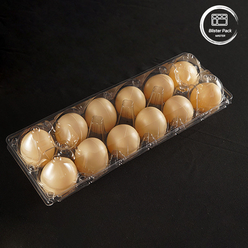 12 Cell Transparent PET Egg Tray Logo tùy chỉnh Thùng chứa trứng nhựa để lưu trữ