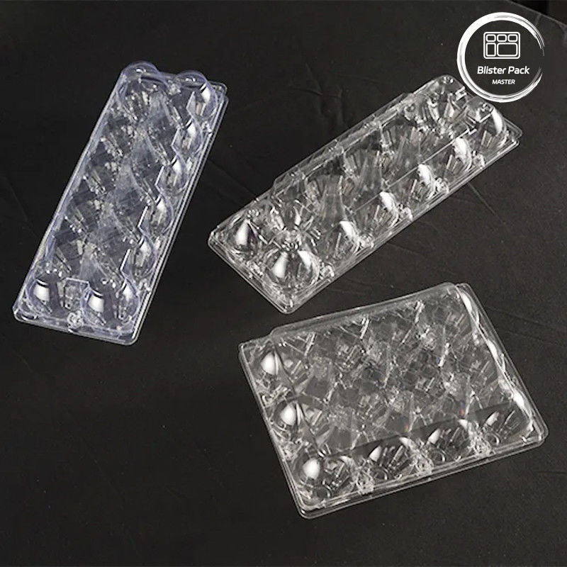 12 Cell Transparent PET Egg Tray Logo tùy chỉnh Thùng chứa trứng nhựa để lưu trữ