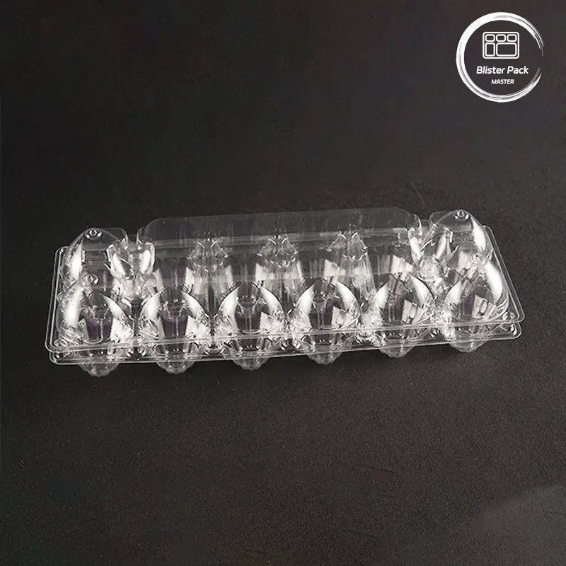12 Cell Transparent PET Egg Tray Logo tùy chỉnh Thùng chứa trứng nhựa để lưu trữ