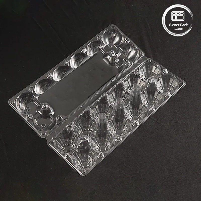 12 Cell Transparent PET Egg Tray Logo tùy chỉnh Thùng chứa trứng nhựa để lưu trữ