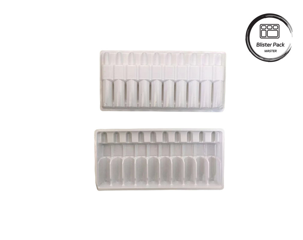 Thang túi nhựa dạng chân không tùy chỉnh, chai thuốc trắng Bao bì bột cho chai 10ml