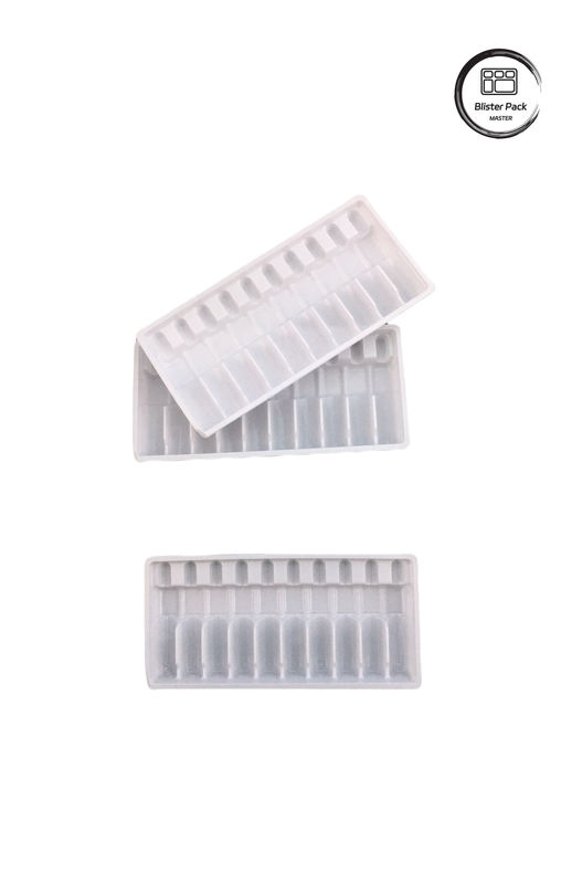 Thang túi nhựa dạng chân không tùy chỉnh, chai thuốc trắng Bao bì bột cho chai 10ml