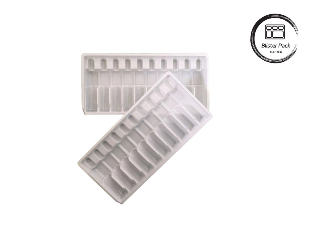 Thang túi nhựa dạng chân không tùy chỉnh, chai thuốc trắng Bao bì bột cho chai 10ml