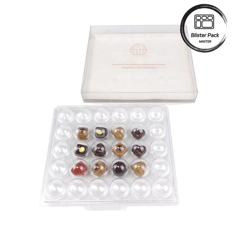 Nhập sẵn hộp quà bằng nhựa rõ ràng cho 4, 8, 15, 30 Truffle Chocolate High-Grade PET