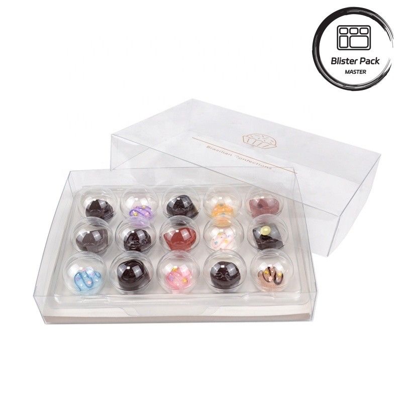 Nhập sẵn hộp quà bằng nhựa rõ ràng cho 4, 8, 15, 30 Truffle Chocolate High-Grade PET