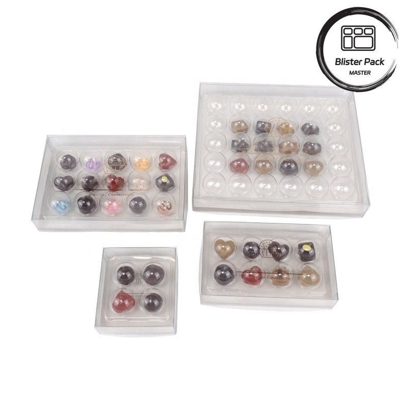 Nhập sẵn hộp quà bằng nhựa rõ ràng cho 4, 8, 15, 30 Truffle Chocolate High-Grade PET