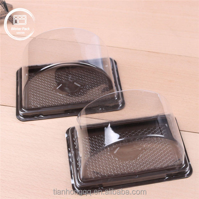 Thẻ bánh bằng nhựa bán tròn trong suốt với nắp