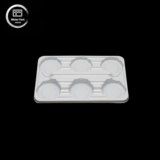 PET dày một lần dùng Transparent Takeout Tray với 3 phần cầm cốc cà phê, Thẻ nhựa cho sữa chua và đồ uống