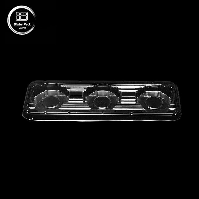 PET dày một lần dùng Transparent Takeout Tray với 3 phần cầm cốc cà phê, Thẻ nhựa cho sữa chua và đồ uống
