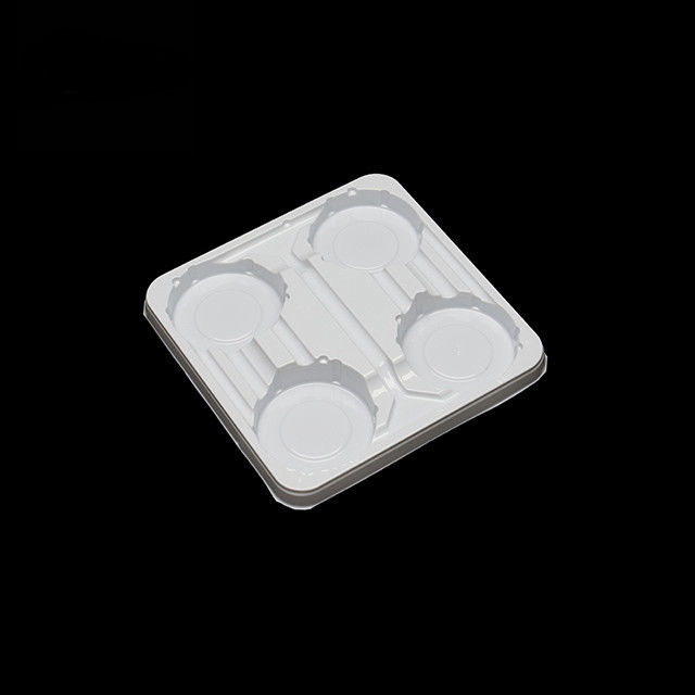 Thẻ dùng một lần PET trắng, 4 phần cầm cốc cà phê cho sữa, sữa chua và đồ uống