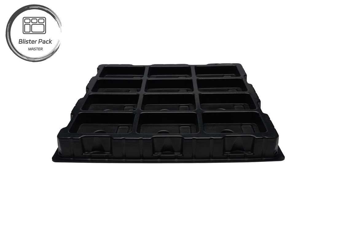 Nhà sản xuất Tùy chỉnh Thẻ nhựa điện tử PS lớn, 12 lưới cứng cao Bao bì màu đen tinh khiết