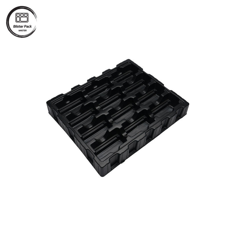 Thẻ điện tử chống tĩnh PS màu đen tùy chỉnh, bao bì ESD Blister cho PCB và các thành phần điện tử