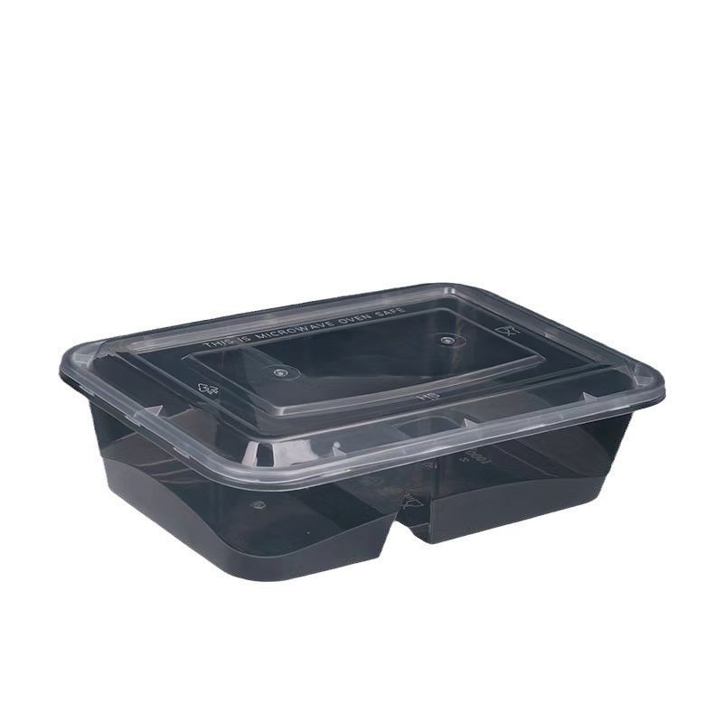 Một lần sử dụng hai ngăn chứa thực phẩm hộp ăn trưa bento nhựa PP để đặt hàng tùy chỉnh